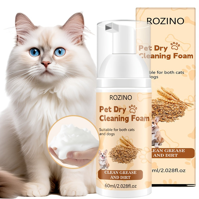 No-Rinse Pet Cleaning Foam for Cats and Dogs, Waterless Paw and Rear-Area Spot Cleaner for Between-Bath Grooming and Everyday Touch-Ups, 1pc