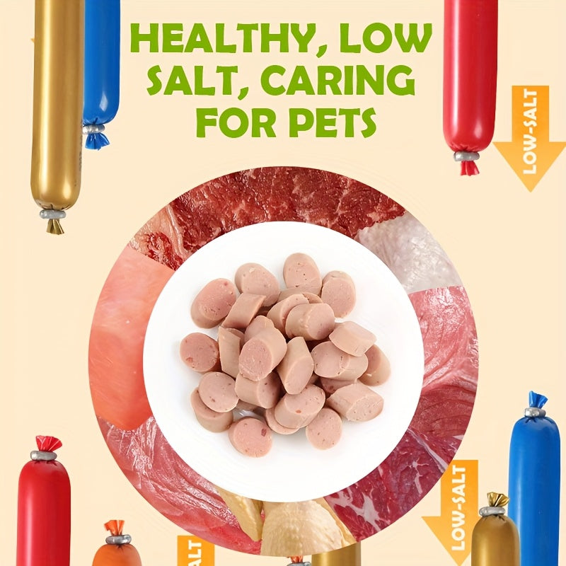 Dog Sausage Treats for Small Dogs, 16 or 32 Piece Mixed Flavor Snack Options, Chewy Training Rewards for Everyday Practice and Treat Time