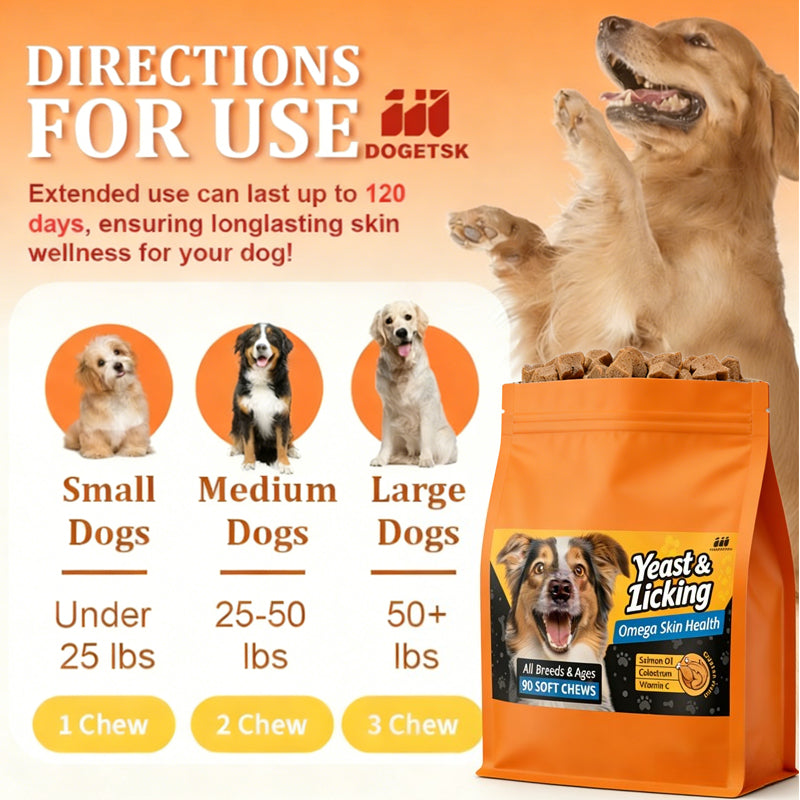 Dog Skin and Coat Chews with Omega 3 and Virgin Coconut Oil, Chicken Flavor Chewable Supplement for Everyday Canine Grooming Care