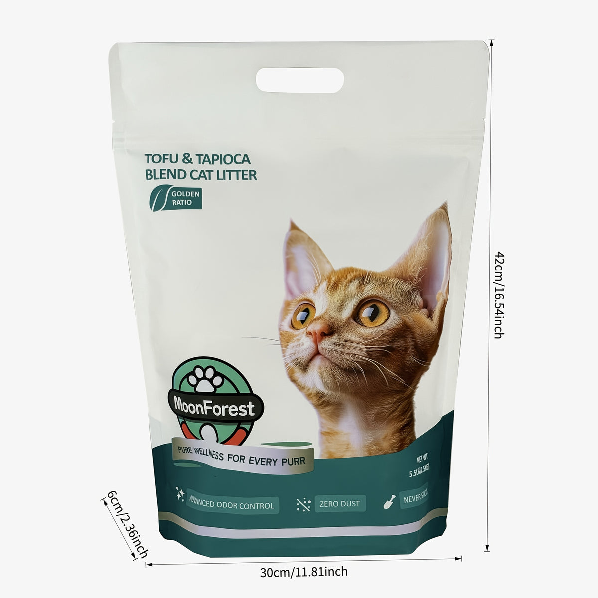 Clumping Tofu Blend Cat Litter with Odor Control and Low-Dust Formula, 1-Pack or 3-Pack Options for Everyday Indoor Cat Litter Box Care