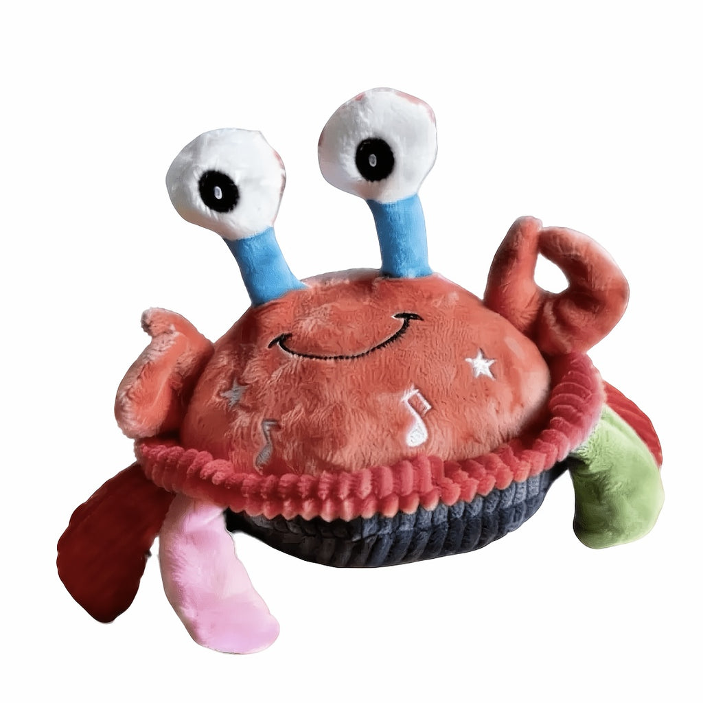 Interactive Plush Dog Toy with Bouncing Ball and Sound, USB Rechargeable Cartoon Animal Pet Toy for Supervised Indoor Chase and Play