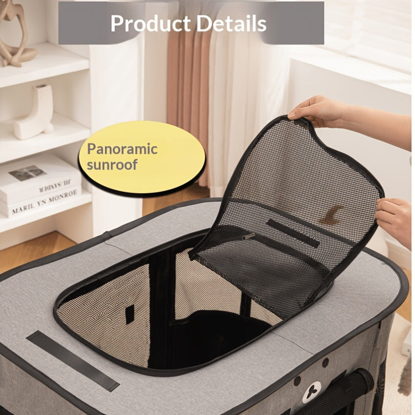 Pet Playpen with Rectangular Tent Design, Foldable Enclosed Resting Space for Small Dogs, Cats, Puppies and Kittens in Black or Gray, L to 2XL Options