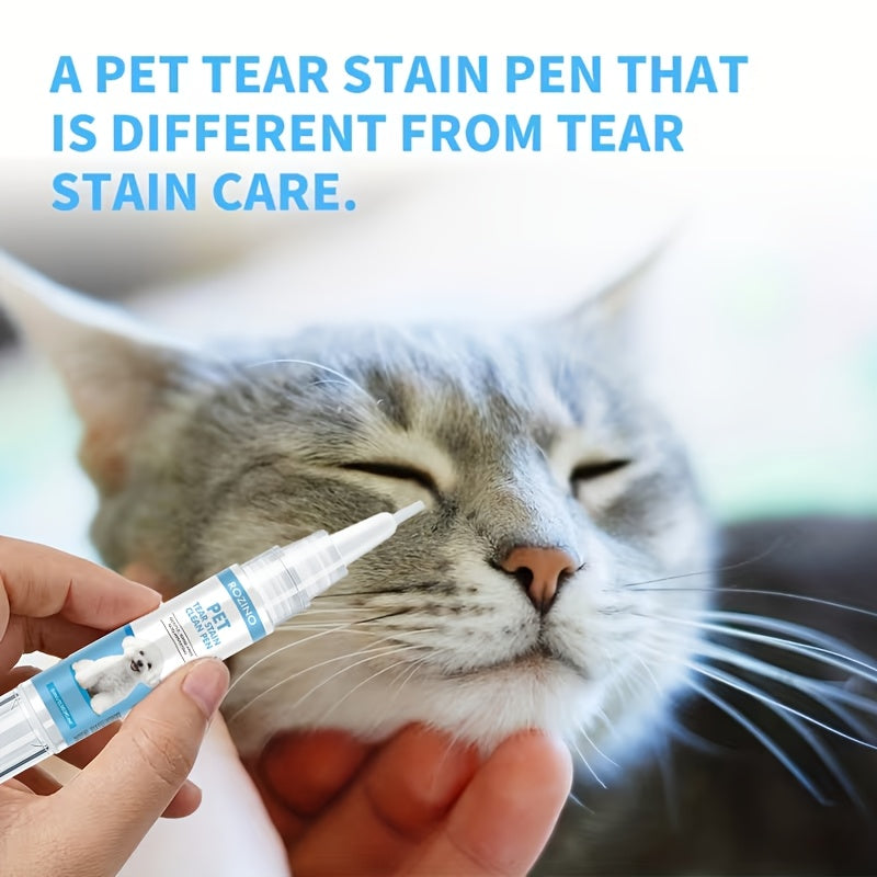 Tear Stain Remover Pen for Dogs and Cats, 2 Pack Rinse-Free Fur Cleaner for White Coats, Targeted Tear Mark Grooming and Daily Pet Care