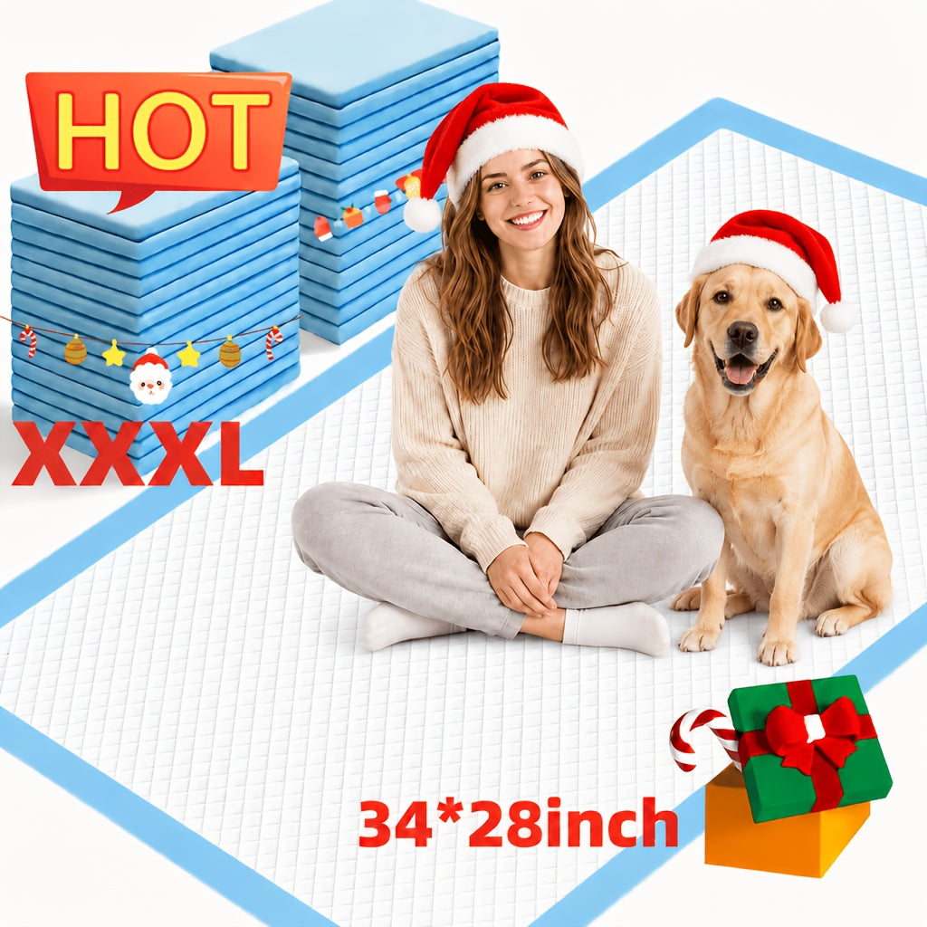 Absorbent Dog Potty Pads for Home, Travel and Camping, 101 or 200 Count Puppy Training Pad Options with Protective Backing for Daily Cleanup