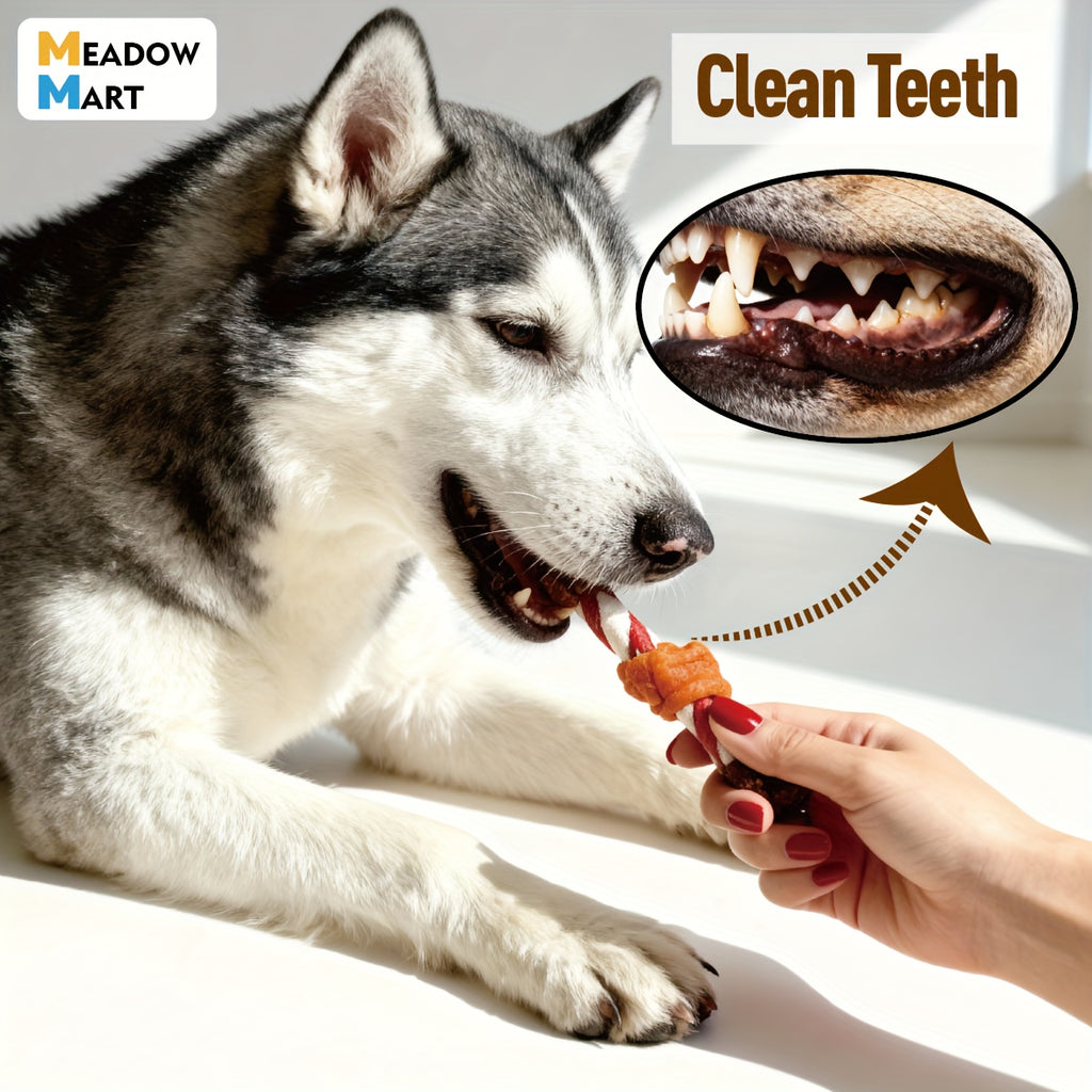 Dog Treat Kabobs with Rawhide, Beef, Chicken and Chicken Liver, Triple Flavor Chew Snacks for Supervised Treat Time in 100g to 900g Pack Options