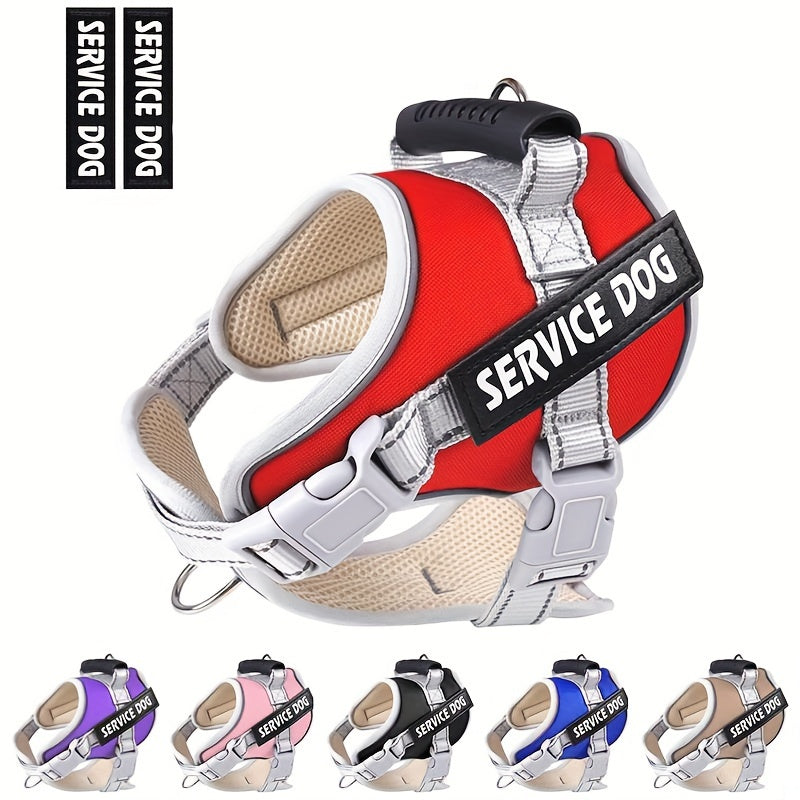 Reflective Breathable Dog Harness Vest with Adjustable Chest Strap, Red Pink or Black Walking Gear in XS, S, M and XL Size Options