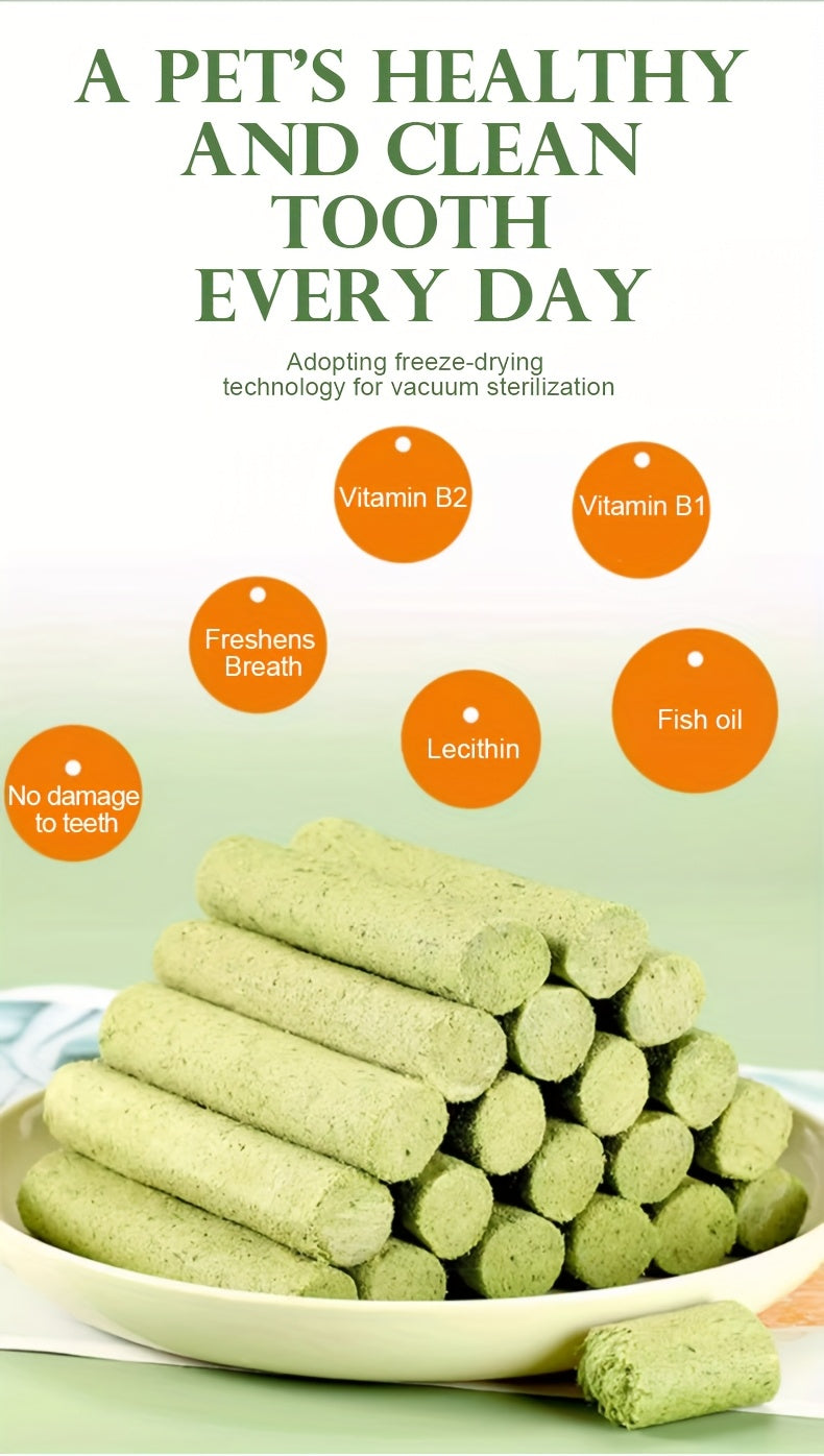 Dog Grass Snack Sticks 15 Count, Green Rod-Shaped Chew Treats for Supervised Reward Time, Everyday Snacking and Dog Lover Gift Baskets