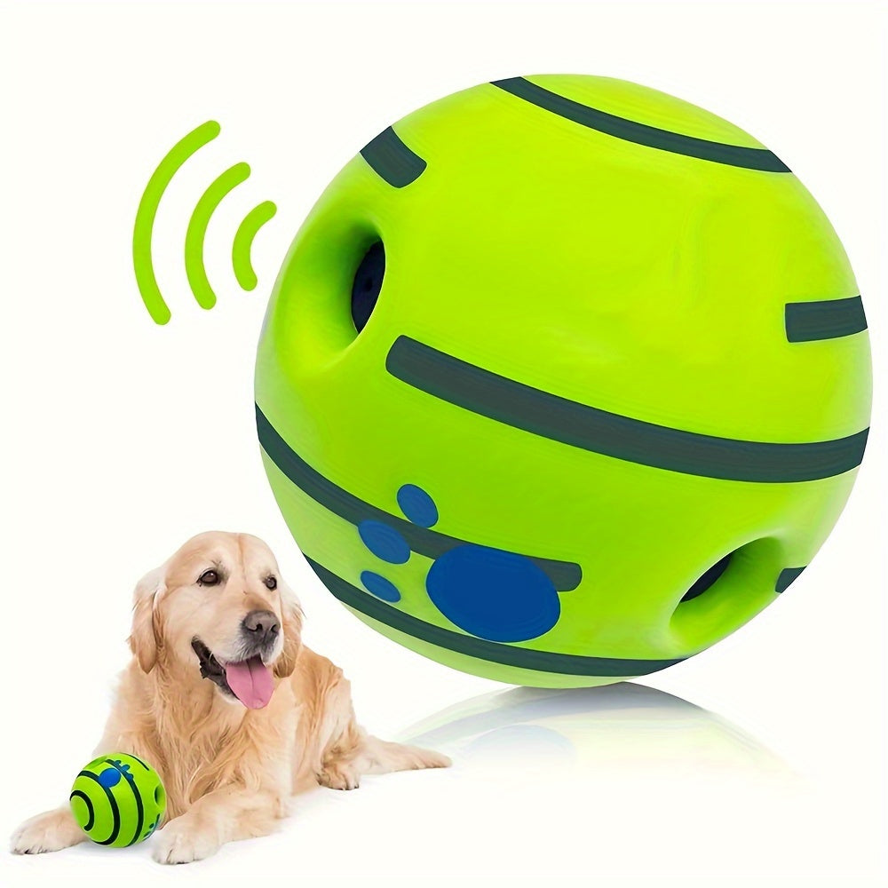 Giggle Ball for Dogs, 5.51-Inch Green Interactive Sound Toy Without Batteries for Large Dogs, Supervised Chase Games and Everyday Enrichment