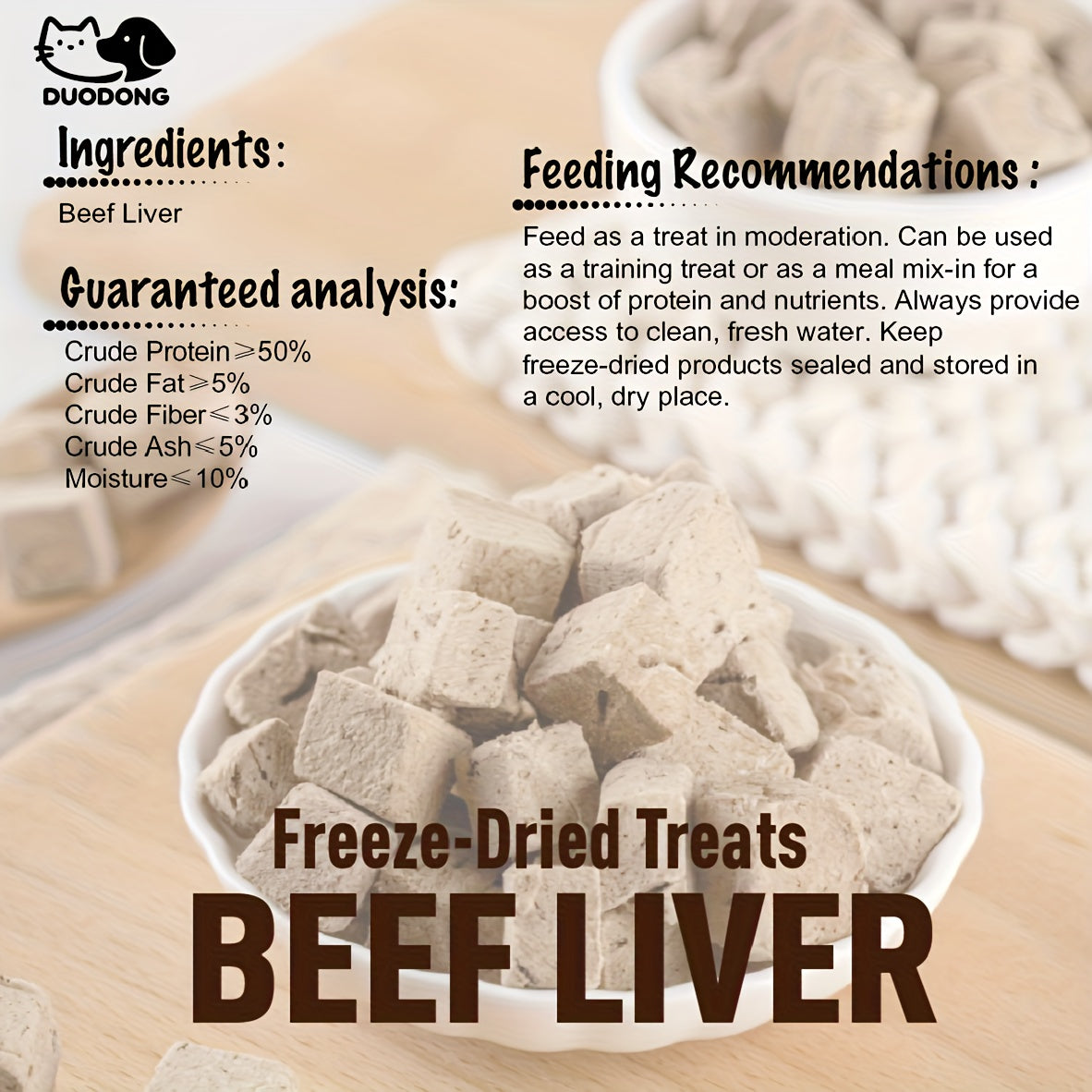 Beef Liver Dog Treats 300g, Freeze-Dried Single-Ingredient Training Rewards and Food Topper, Grain-Free Gluten-Free Snacks for Everyday Reward Time