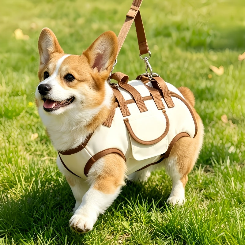 Pet Carrier Backpack 3 Piece Set with Towing Rope, Breathable Dog Backpack with Crossbody Bag and Portable Handbag, Small Dog Cat Travel Carrier for Outdoor Play, Hiking and Short Distance Trips