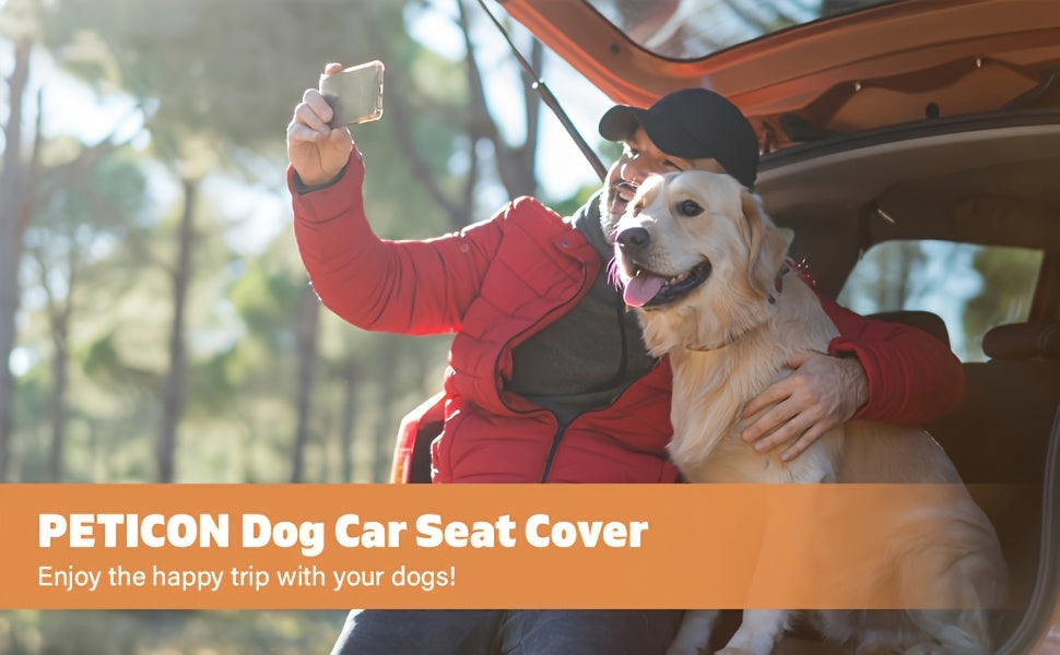Dog Cargo Cover with Bumper Flap, Black Polyester Non-Slip Pet Trunk Mat for Compatible SUVs, Sedans and Vans, Everyday Travel Protector
