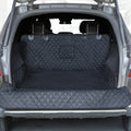 Dog Cargo Cover with Bumper Flap, Black Polyester Non-Slip Pet Trunk Mat for Compatible SUVs, Sedans and Vans, Everyday Travel Protector