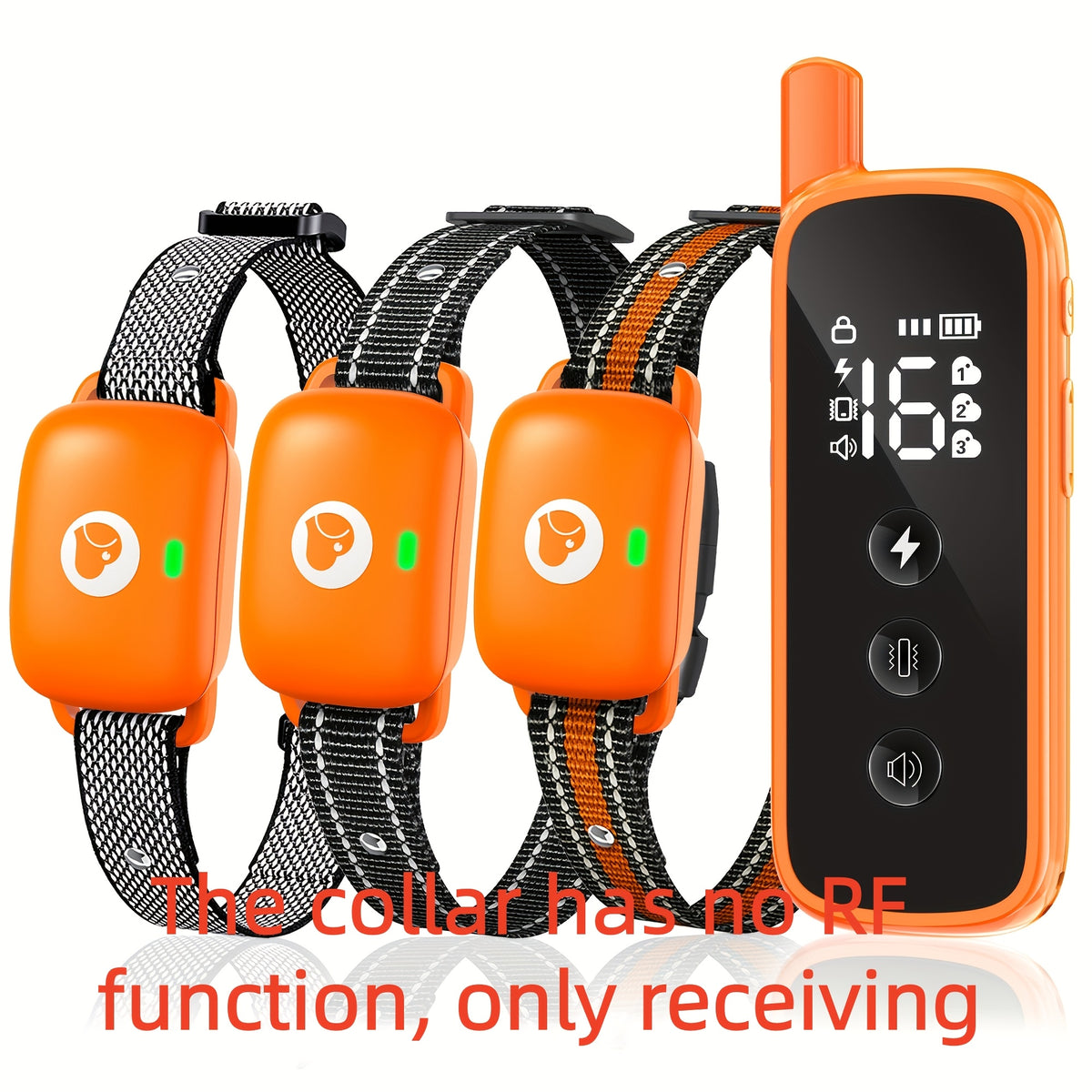 Dog Training Collar with Keypad Lock, 2600ft Listed Remote Range, Rechargeable Beep, Vibration and Static Modes, Orange or Purple Options for 1 to 3 Dogs
