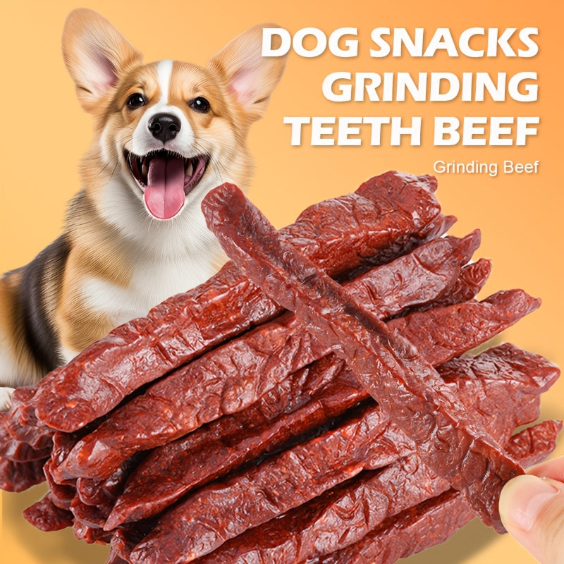 Beef Tendon Dog Treats, 150g / 5.29oz Chew Strip Option with Beef Cube and Egg Yolk Beef Selections for Training Rewards and Supervised Snack Time