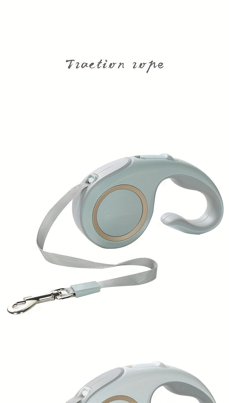 16ft Retractable Dog Leash with C-Shaped Ergonomic Handle, One-Button Lock and Unlock Control and 360-Degree Tangle-Reducing Design for Daily Walks