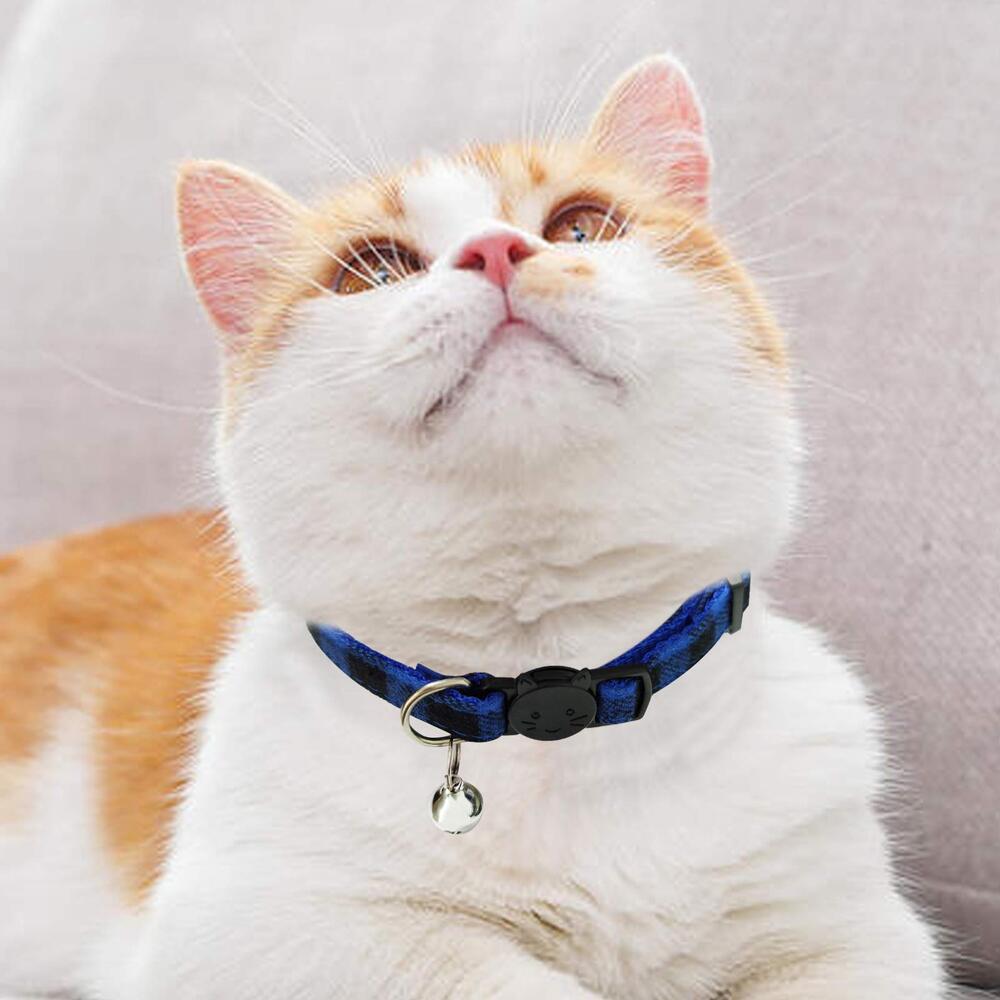 Cat Collars with Bells 38 Pack, Adjustable Reflective Paw Print Pet Collar Set in Assorted Colors for Cats and Small Dogs, Buckle Closure