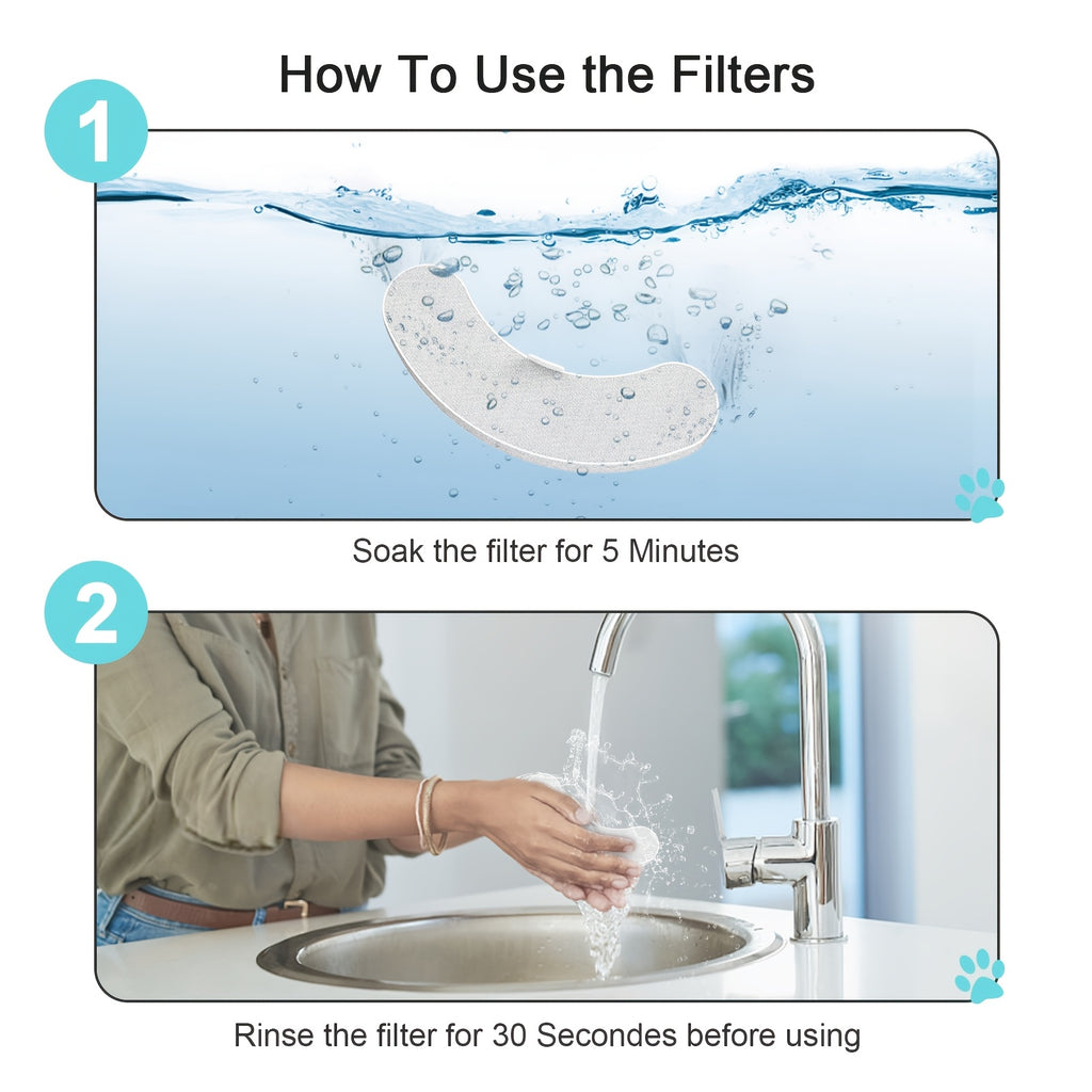 Dog Fountain Filter Refills for NPET DF10 and DF30, Replacement Water Fountain Filters in 12, 20 or 24 Packs for Everyday Pet Drinking Station Care