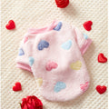 Dog Sweatshirt for Small Medium Dogs, Pink Heart Fleece Puppy Sweater Without Hood, Warm Soft Pet Clothes for Autumn Winter Cold Weather, Cute Valentine's Day Outfit for Chihuahua Poodle and Cats