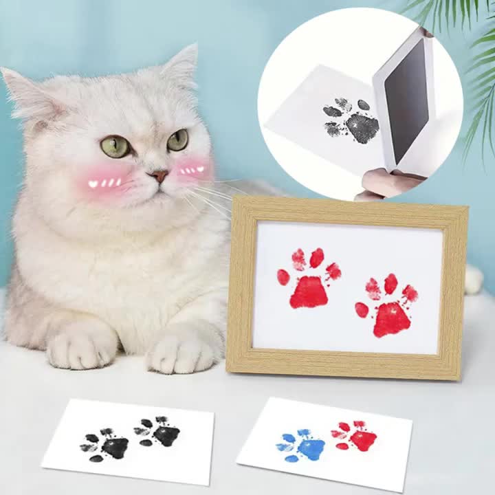 Dog Paw Print Ink Pad Kit for Cats and Dogs, Quick-Dry Black Ink Pet Keepsake Set for Memory Crafts, Memorial Gifts and New Pet Owners