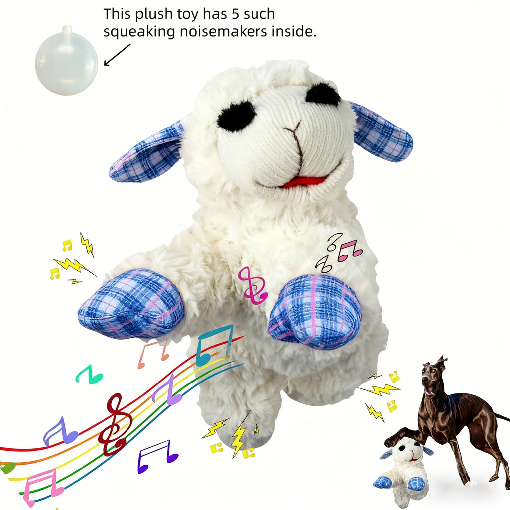 Squeaky Plush Dog Toy with 5 Sound Makers, White Soft Pet Companion for Gentle Small and Medium Dogs, Supervised Indoor Play and Dog Lover Gifts