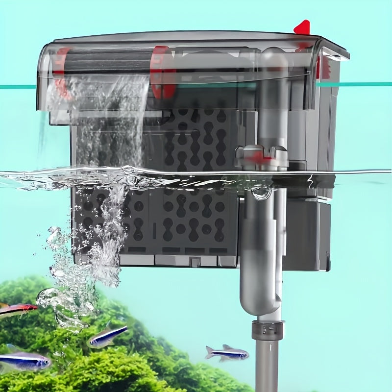 Hang On Back Aquarium Filter with Adjustable Waterfall Flow, External Fish Tank Power Filter in 5W 80 GPH and 8W 110 GPH Options