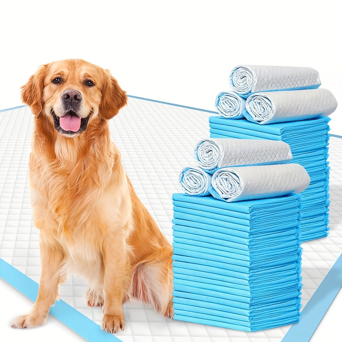 Dog Pee Pads with Seven-Layer Absorption, 23.6 x 23.6 Inch Puppy Potty Training Pads with Odor Reduction and Leak Resistance, 300 or 400 Count