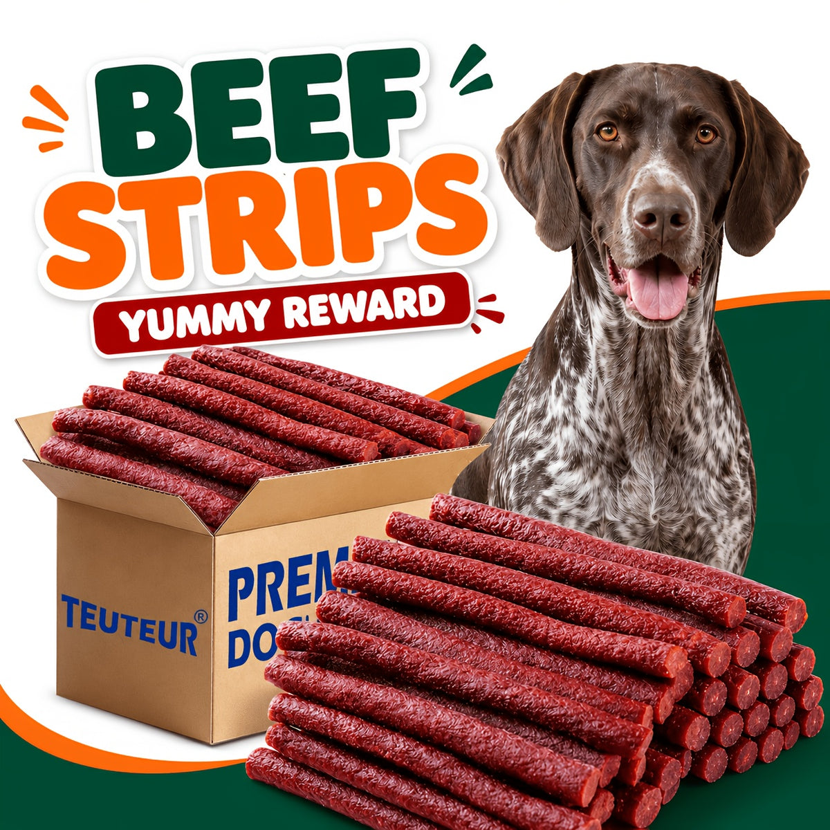 Air-Dried Beef Dog Treat Sticks, 155g/5.47oz Grain-Free Jerky Chews for Small, Medium and Large Dogs, Training Rewards and Everyday Snack Time