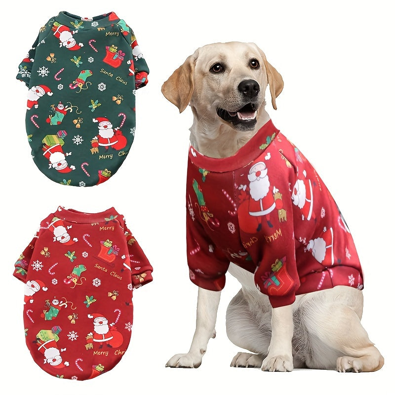 Christmas Dog Sweater in Red or Green, XXL Soft Warm Winter Pet Outfit for Holiday Photos, Festive Gatherings and Seasonal Everyday Wear