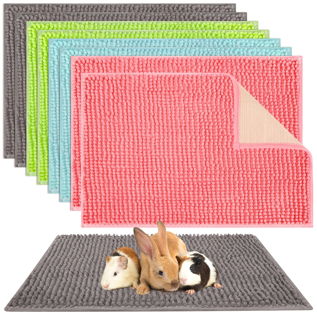 Guinea Pig Cage Liners 8 Pack, Washable Reusable 16 x 12 Inch Small Animal Bedding Mats with Non-Slip Backing for Rabbits and Pet Rest Areas