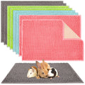 Guinea Pig Cage Liners 8 Pack, Washable Reusable 16 x 12 Inch Small Animal Bedding Mats with Non-Slip Backing for Rabbits and Pet Rest Areas