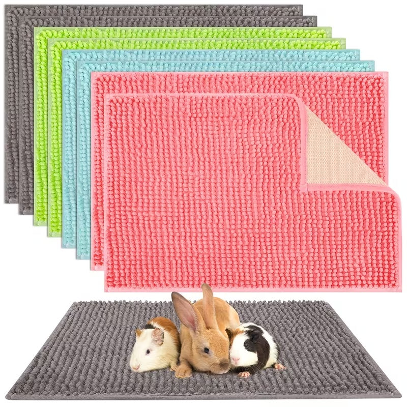 Guinea Pig Cage Liners 8 Pack, Washable Reusable 16 x 12 Inch Small Animal Bedding Mats with Non-Slip Backing for Rabbits and Pet Rest Areas