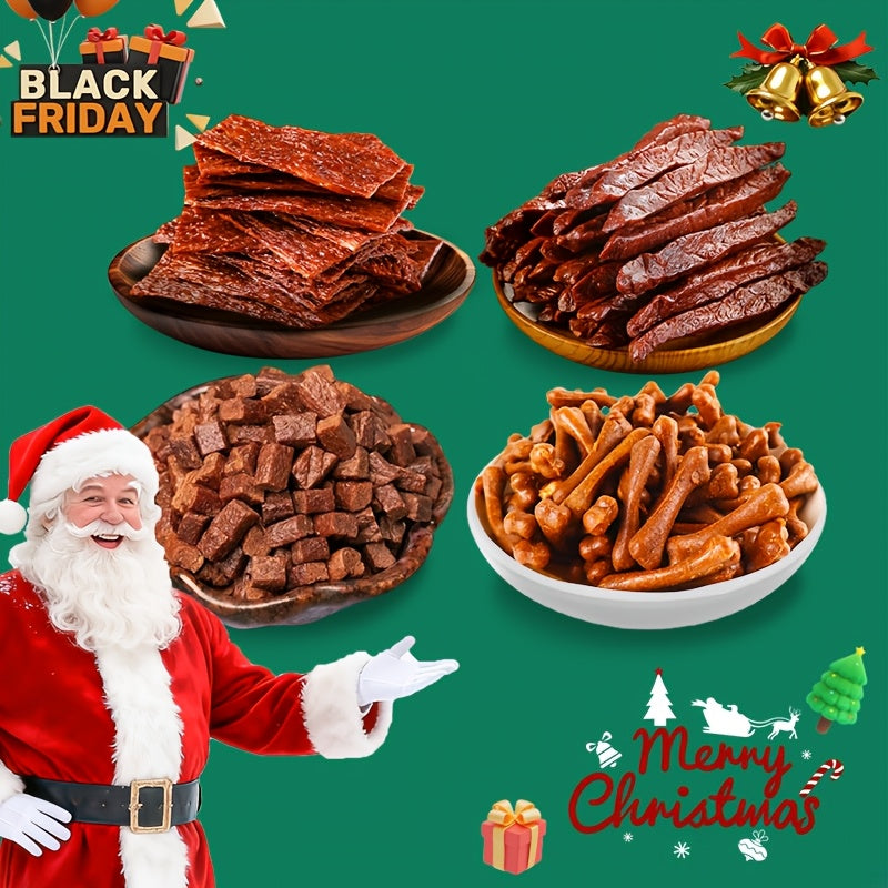 Mixed Meat Dog Treat Packs with Sausage, Meat Cubes, Slices and Chicken & Duck Combo Options for Supervised Training Rewards and Christmas Gifts
