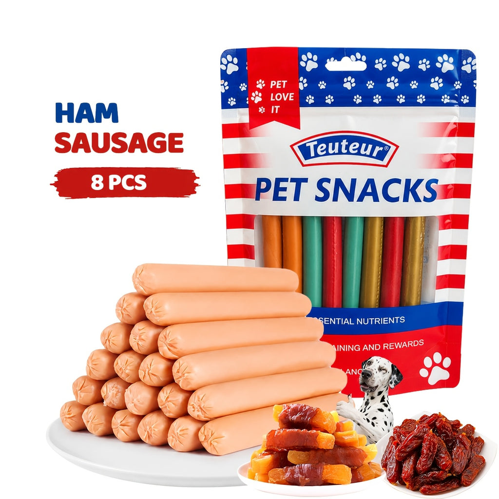 Dog Treat Variety Packs with Chicken and Duck Jerky Combo, Assorted Jerky and Sausage or Hot Dog Snack Options for Supervised Training Rewards