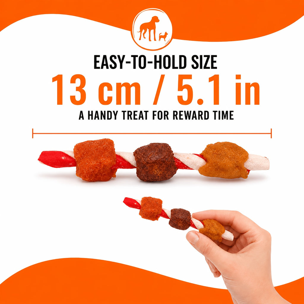 Kabob Dog Chew Treats with Chicken Liver and Duck, Skewer-Style Dog Snacks in 100g or 150g Packs for Supervised Chewing and Everyday Rewards