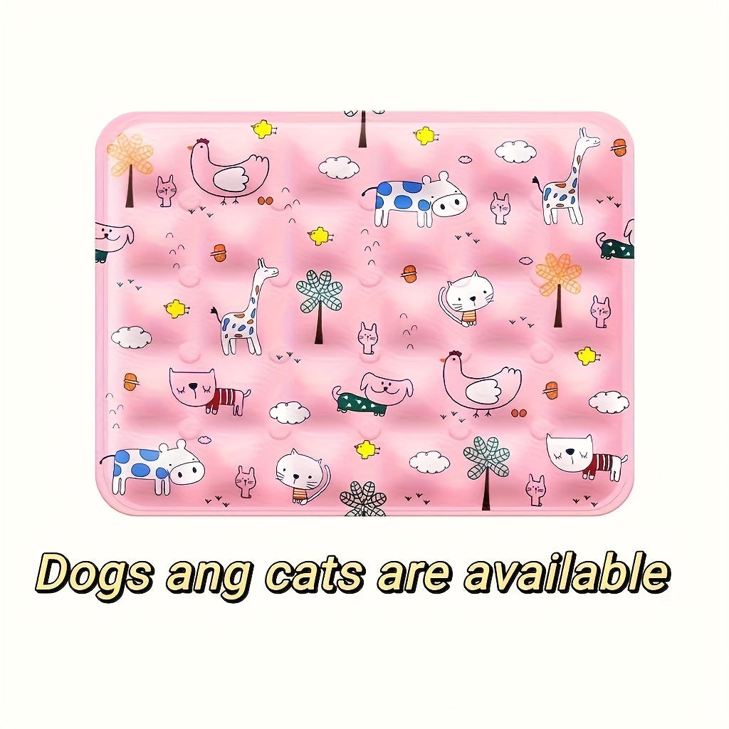 Gel Cooling Mat for Dogs and Cats, Water-Activated Reusable Pet Resting Pad in Two Sizes and Four Patterns for Indoor and Outdoor Summer Lounging
