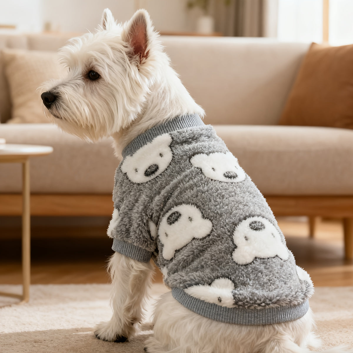 Dog Sweater Hoodie for Small Medium Dogs, Soft Warm Puppy Outfit for Autumn Winter Cold Weather, Cozy Green Pet Clothes for Chihuahua Schnauzer Teddy Bear Dogs, Bear Head and Leopard Print Styles