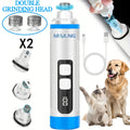 2-Speed Dog Nail Grinder with LED Light, Quiet Rechargeable Electric Pet Nail File and Optional Replacement Wheels for Home Grooming
