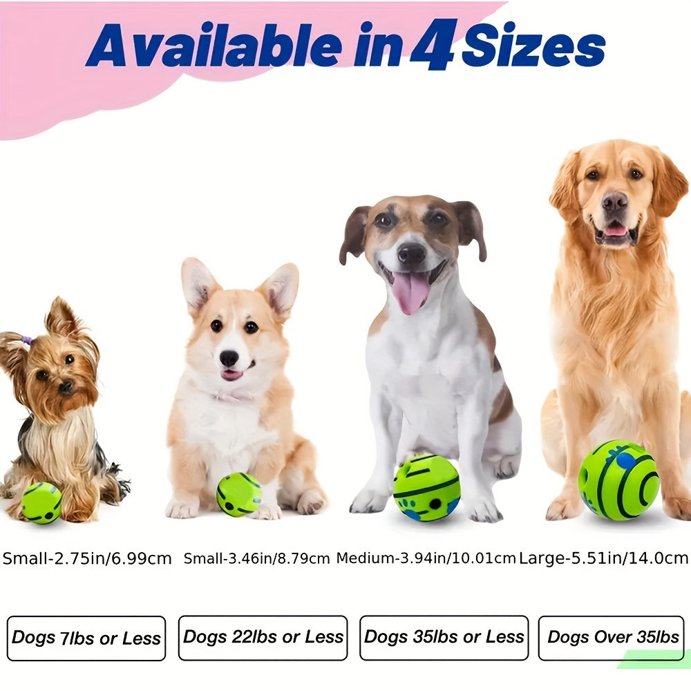 Giggle Ball for Dogs, 5.51-Inch Green Interactive Sound Toy Without Batteries for Large Dogs, Supervised Chase Games and Everyday Enrichment
