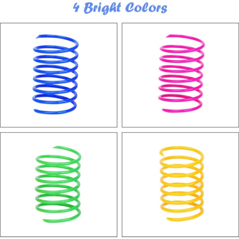 Cat Spring Toys 100 Pack for Indoor Cats and Kittens, Colorful Plastic Spiral Toys for Chasing, Batting and Supervised Interactive Play