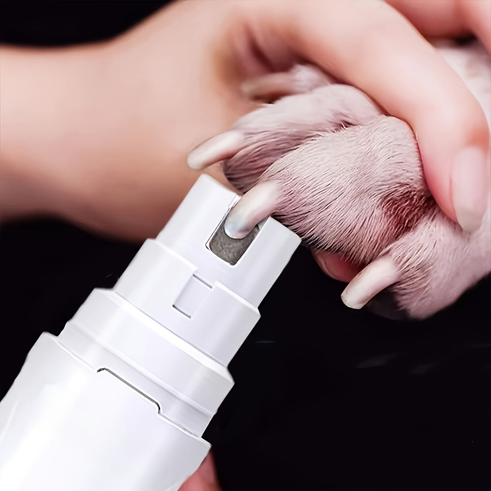 Dog Nail Grinder in White, Lightweight 2-Speed Electric Pet Claw Trimmer for At-Home Nail Filing, Paw Care and Regular Grooming