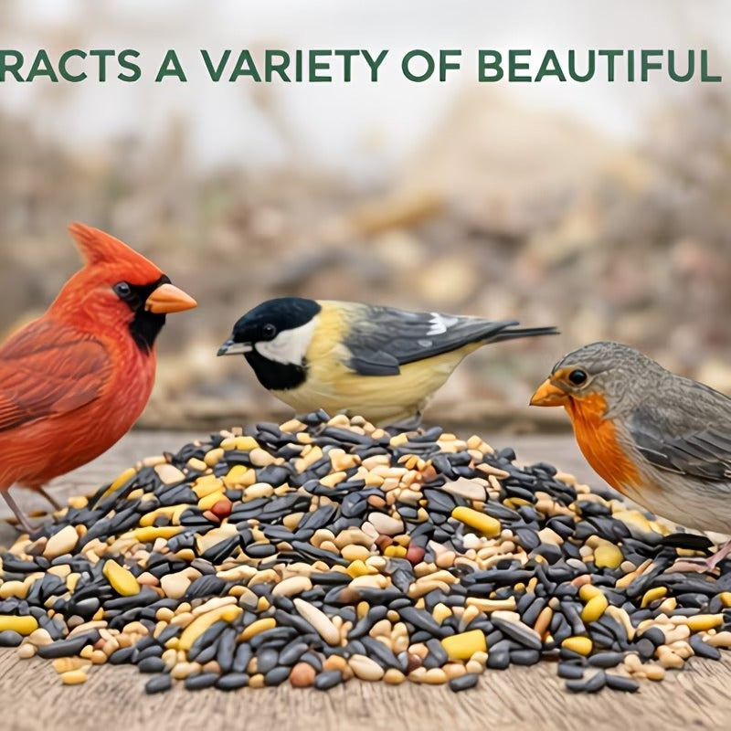 Wild Bird Seed Blend 4 lb with Nuts for Outdoor Feeders, All-Season Backyard Bird Food for Cardinals, Chickadees and Finches Watching