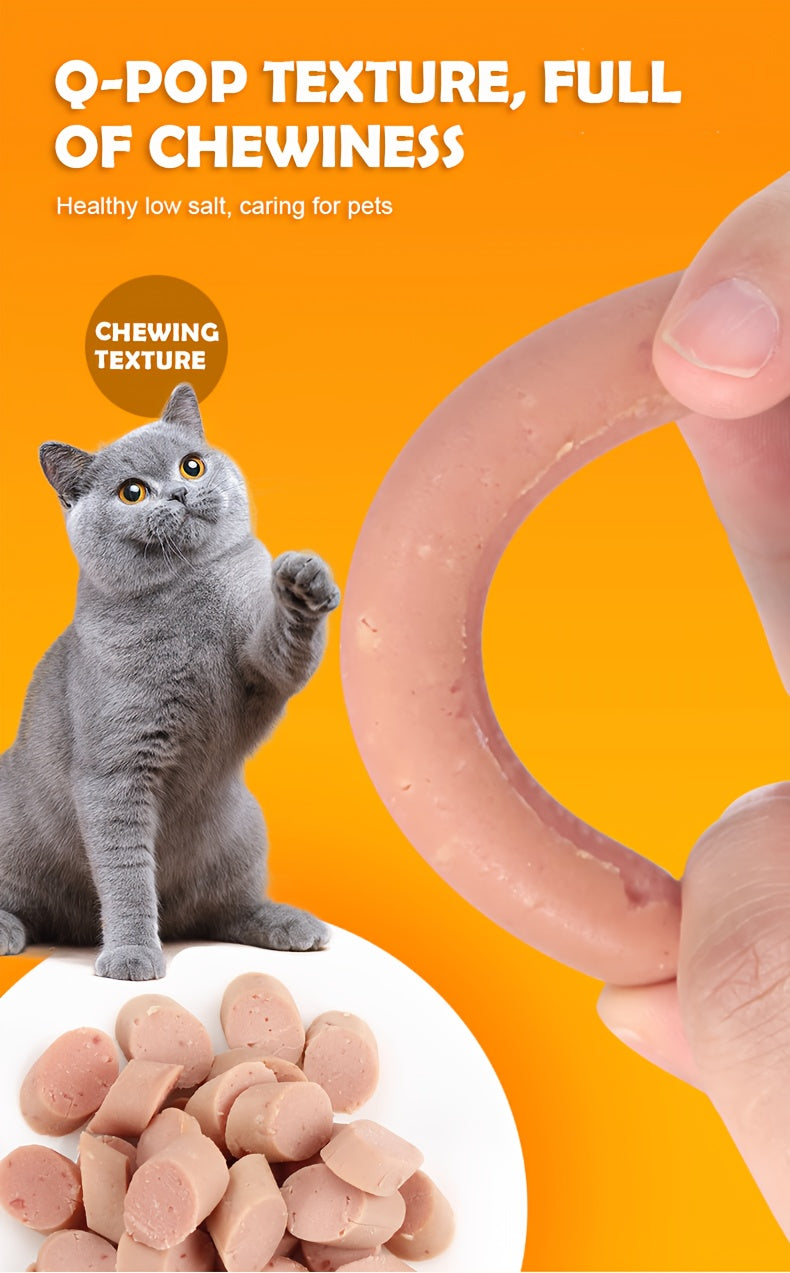 Cat Sausage Treats, Soft Snack Sticks in 16 or 32 Count Packs for Training Rewards and Bonding, Plus Chicken Duck Beef Fish Mixed Flavor Option