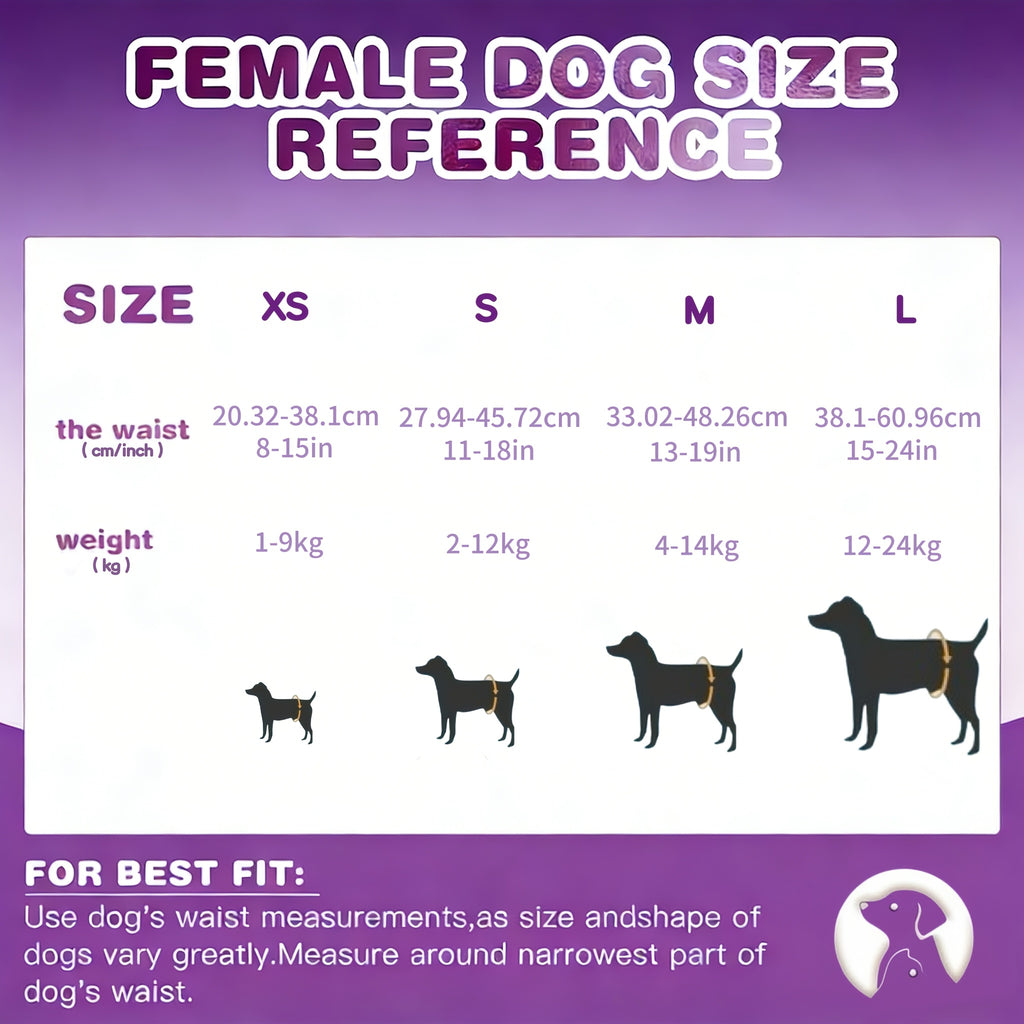 Dog Diaper Value Pack 50 Count, Disposable Absorbent Male and Female Style Options in XS S M L for Puppy Accidents and Senior Dog Hygiene Care