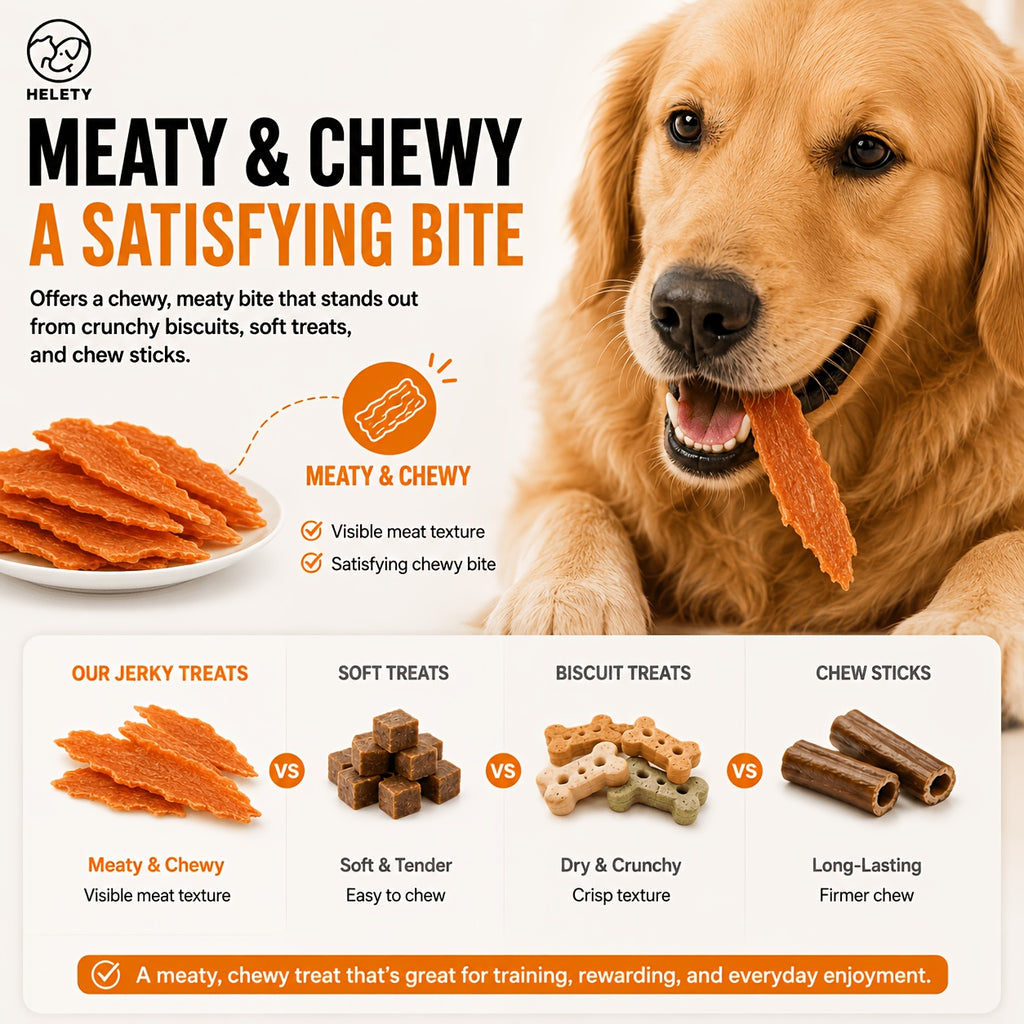 Dog Treat Strips in Chicken or Duck Jerky, Easy-to-Tear Chewy Training Rewards and Daily Snacks for Small, Medium and Large Dogs
