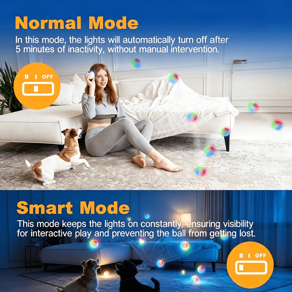 Rechargeable Light Up Dog Ball, 2.5-Inch USB Charging Fetch Toy with Motion and Bounce Activated Glow for Small and Medium Dogs at Play