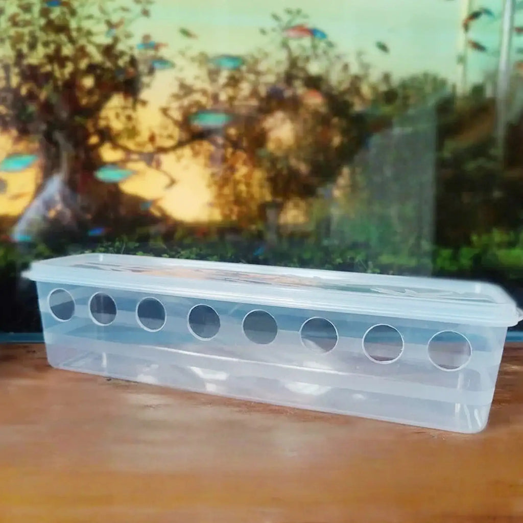 Gravity Bird Feeder with 8 Feeding Ports, Transparent Plastic Food Dispenser with Flip-Top Lid for Pigeons, Quail, Chickens and Ducks, 1 Piece