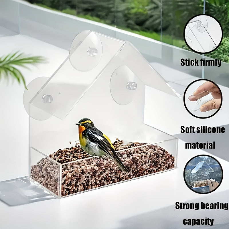 Acrylic Bird Cage Feeder, Transparent Wall-Mounted Pet Bird Food Holder for Visible Food Levels and Everyday Cage Feeding, Two Listed Style Options
