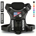 Dog Harness with Patches Set, Adjustable Reflective Mesh-Lined Vest with Control Handle and 5 Patches, XS-XL for Daily Walking, Running and Training