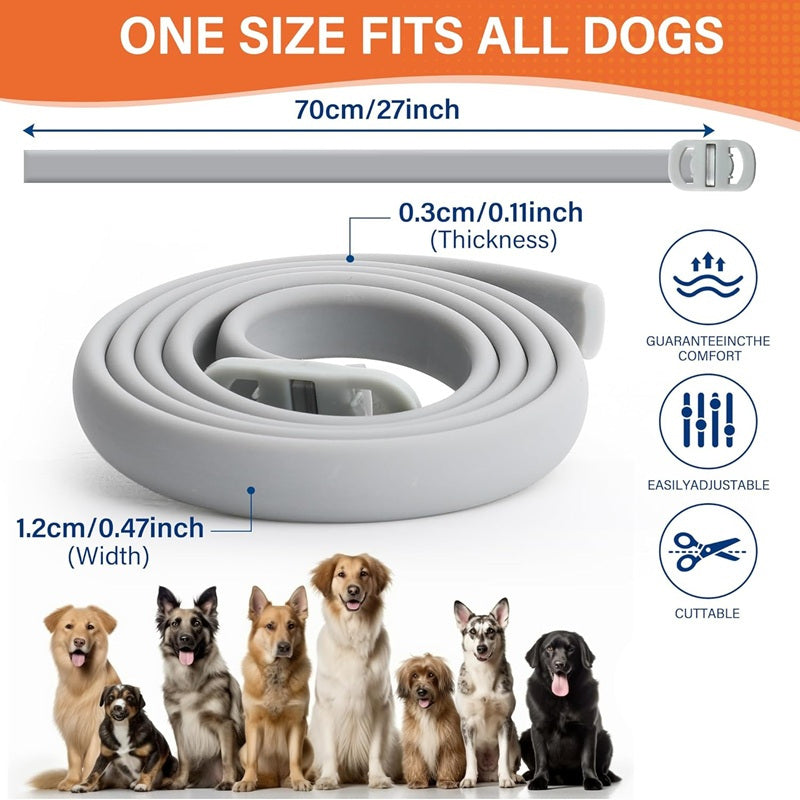 Flea and Tick Collars for Dogs, Grey Adjustable Collar Multipack in 4 or 8 Pieces, Cut-to-Fit Strap Design for Label-Directed Pet Care