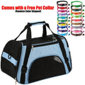 Soft Pet Carrier Crossbody Bag, Lightweight Foldable Travel Carrier for Small Dogs and Kittens, Blue or Pink with S, M and L Options for Walks and Vet Visits